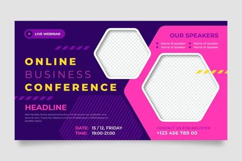 Webinar banner invitation template Stock Illustration