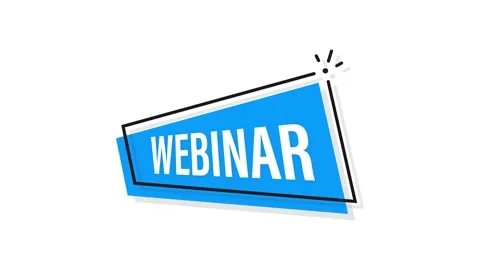 Webinar blue button, icon. Motion graphics. Stock Footage 152835648