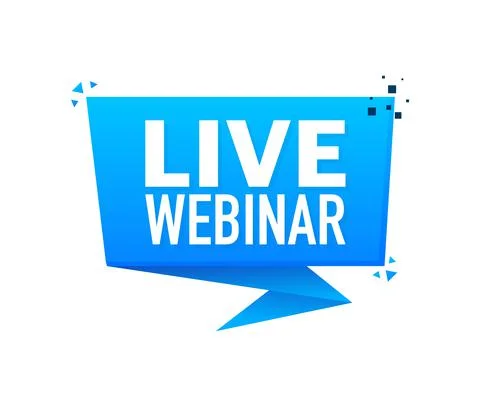 Webinar blue button, icon. Vector design illustration. Stock Illustration