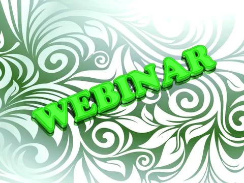 WEBINAR- bright color letters on nice green ornament background Stock Illustration