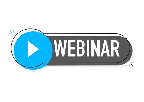 Webinar Button, icon on white background. Vector design. Illustrazione stock