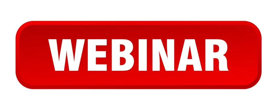 Webinar button. webinar square 3d push button Illustrazione stock