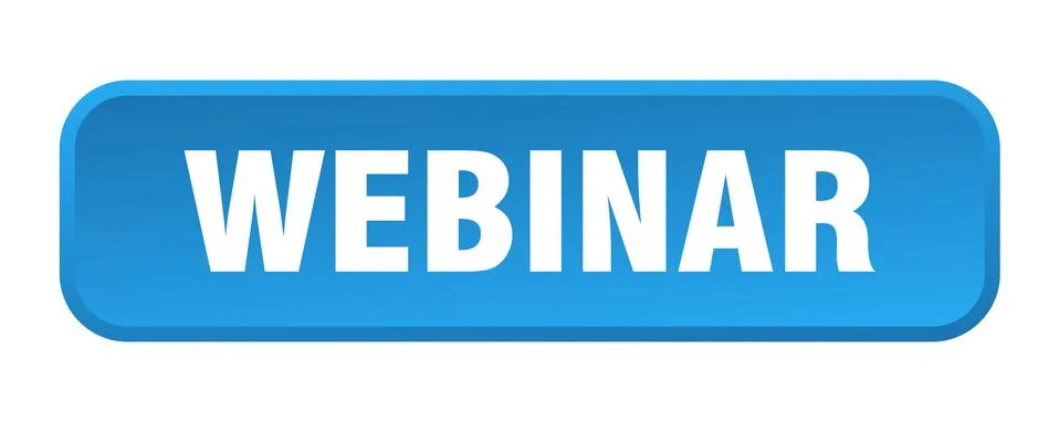 Webinar button. webinar square 3d push button Illustrazione stock