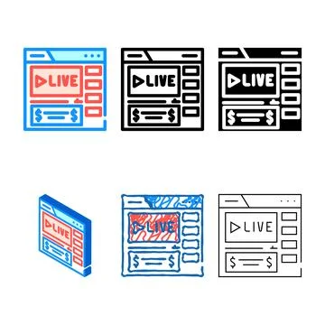 Webinar clean monetization color icon vector Stock Illustration