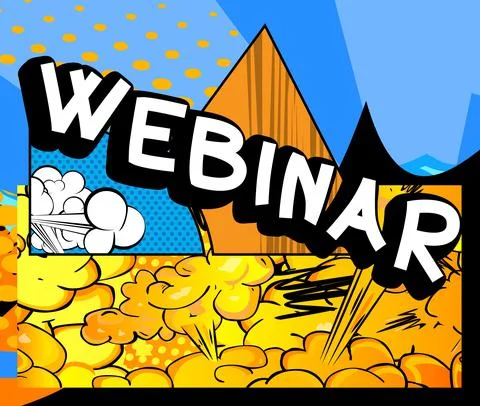 Webinar. Comic book word text on abstract comics background. Retro pop art st Stockillustratie