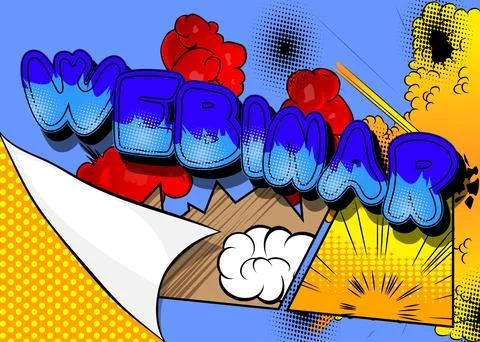 Webinar. Comic book word text on abstract comics background. Retro pop art st Stockillustratie