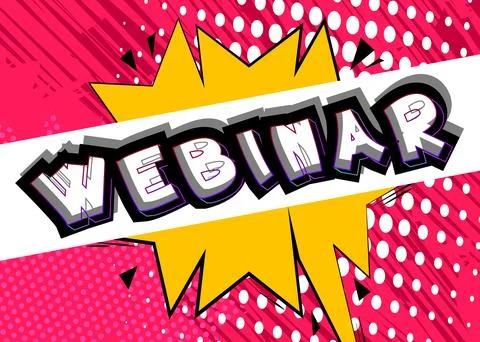 Webinar. Comic book word text on abstract comics background. Retro pop art st Illustrazione stock