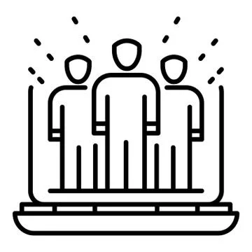 Webinar computer group icon, outline style Stock Illustration