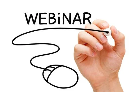 Webinar Computer Mouse Concept Stockfoto's