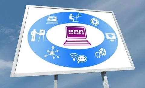 Webinar concept on a billboard Stock-Fotos