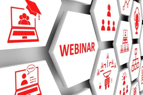 WEBINAR concept cell background 3d illustration Stock Illustration