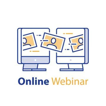 Webinar concept, online communication, internet seminar, web meeting, distant イラスト素材