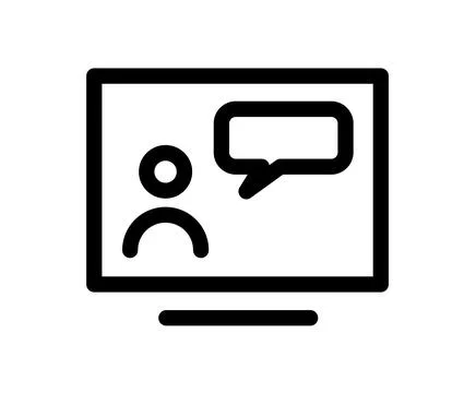 Webinar concept online course class outline vector line icon. Distant education Stockillustratie