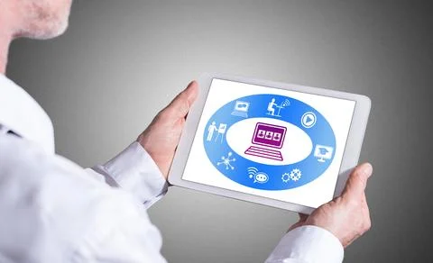 Webinar concept on a tablet Stock-Fotos