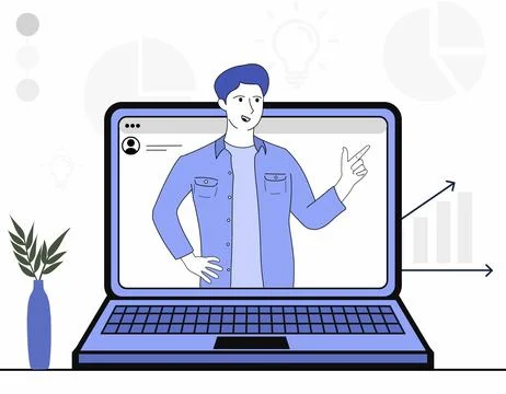 Webinar concept vector flat Illustrazione stock