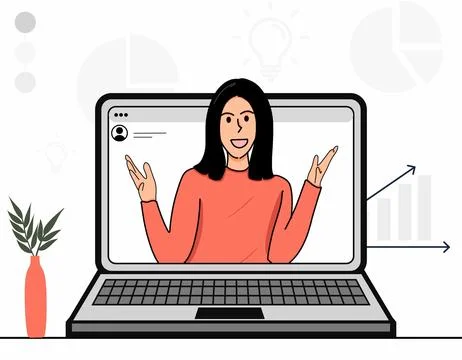 Webinar concept vector flat Stock Illustration