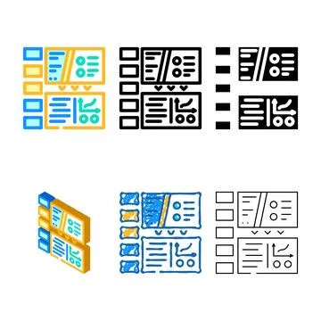 Webinar concepts presentation color icon vector Stock Illustration