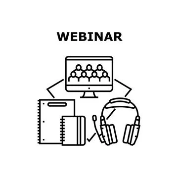 Webinar Course Vector Concept Black Illustration Illustrazione stock