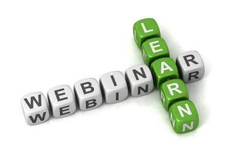 Webinar cubes concept 3d illustration Stockillustratie