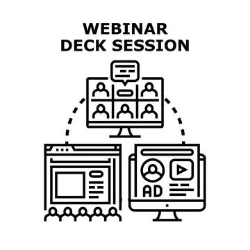 Webinar deck session online communication concept Stock Illustration