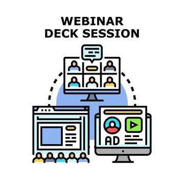 Webinar deck session online communication concept Stock Illustration