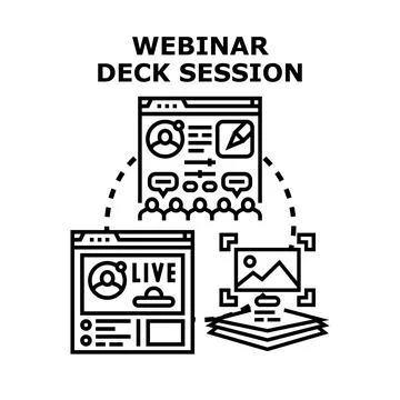 Webinar deck session online virtual conference presentation Stock Illustration