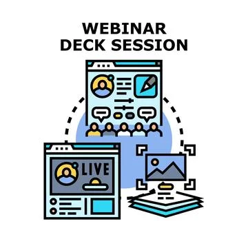 Webinar deck session online virtual conference presentation Stock Illustration