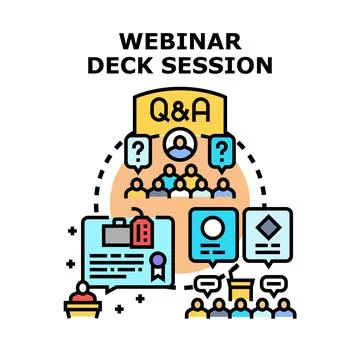 Webinar deck session presenting online education content Illustrazione stock