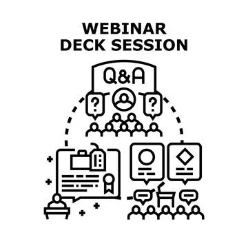 Webinar deck session presenting online education content 库存插图