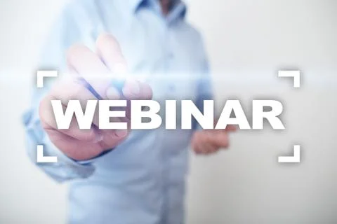 Webinar. E-Learning, Online Education concept. Personal development. Virtual 库存照片