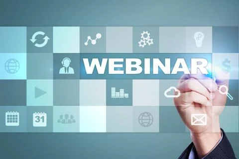 Webinar. E-Learning, Online Education concept. Personal development. Virtual Фото