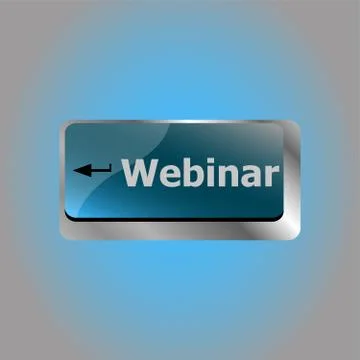 Webinar enter button on computer keyboard key Stock Illustration