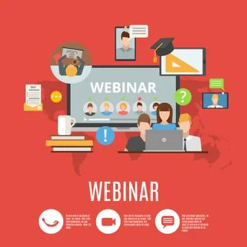 Webinar Flat Design Concept Stock Illustration