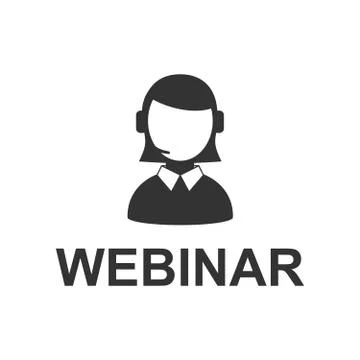 Webinar Flat Icon. Online education. Stock Illustration