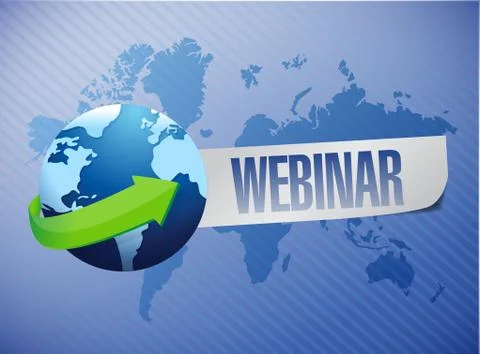 Webinar globe concept illustration design over a world map background Ilustração Stock