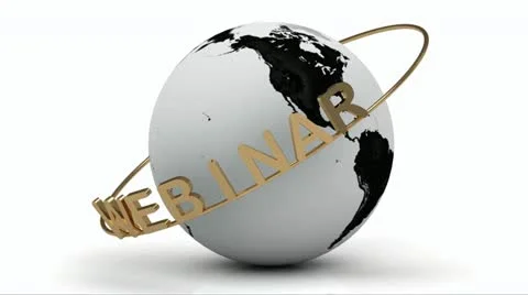 Webinar on a gold ring rotates around the earth Stock Footage 21378890