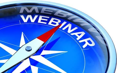 Webinar high resolution rendering of a compass with a webinar icon Copyrig... Stock Photos