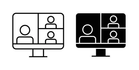 Webinar icon in black and white. vector icon pack for websites Stock Illustration