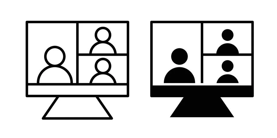 Webinar icon black vector isolated on white Stock Illustration