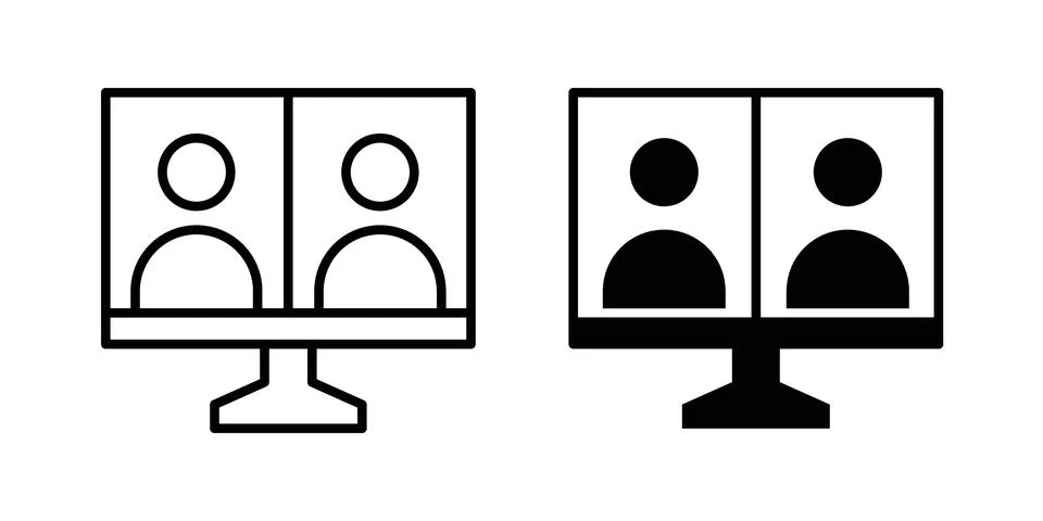 Webinar icon concept logo design collection Stock Illustration
