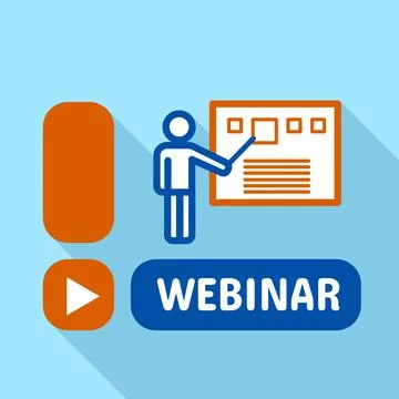 Webinar icon, flat style Stock Illustration