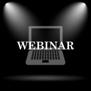 Webinar icon. Internet button on black background.. 스톡 일러스트