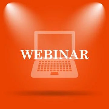 Webinar icon. Internet button on orange background.. イラスト素材
