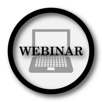 Webinar icon. Internet button on white background.. Stockillustratie