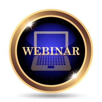 Webinar icon. Internet button on white background.. Stock Illustration