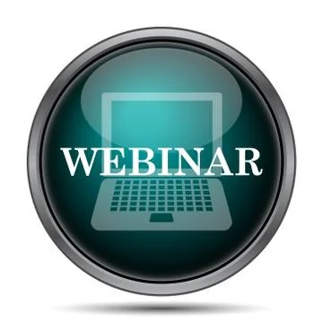 Webinar icon. Internet button on white background.. Stockillustratie