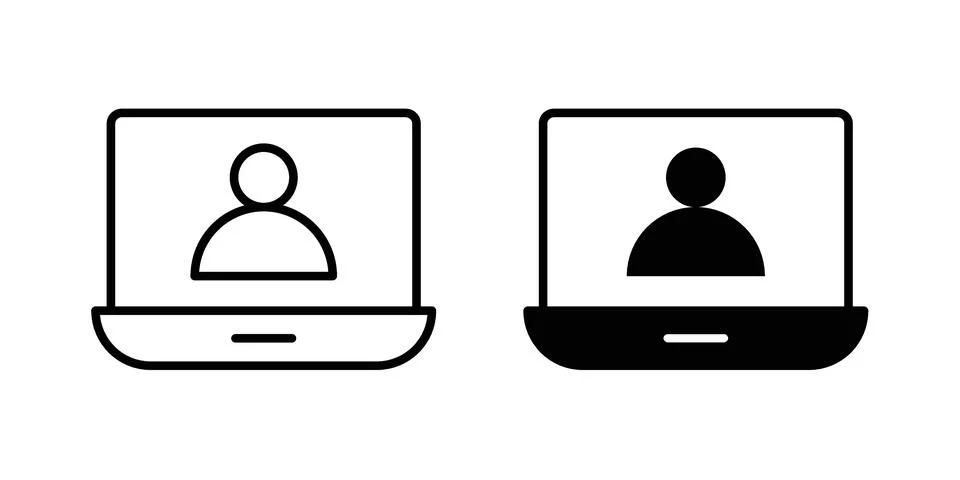 Webinar icon vector concepts, line and silhouette style Stock Illustration
