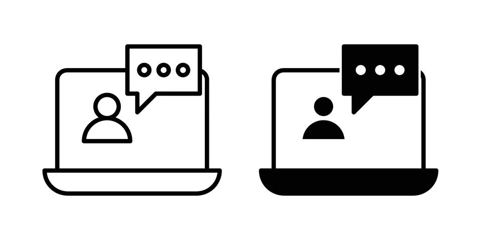 Webinar icon vectors. Illustrations in black Stock Illustration