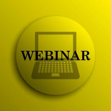 Webinar icon. Yellow internet button.. Stock Illustration