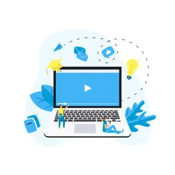 Webinar, internet conference, web based seminar, online education, e-learning fl Ilustración de archivo